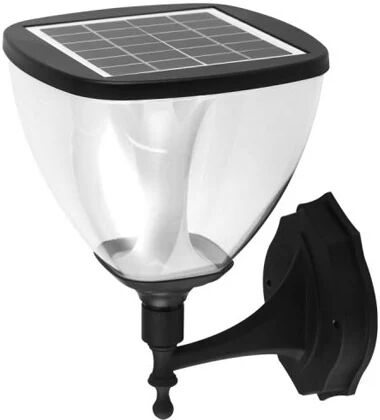 Emitto Led Solar Powered Light Garden Pathway Wall Lamp Outdoor Black