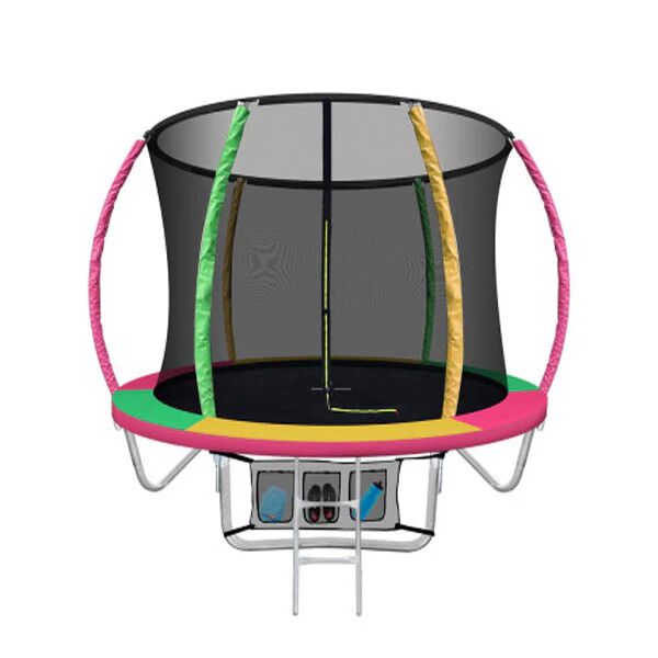 Everfit Trampoline 8Ft Round Kids Enclosure Safety Net Pad Multi Colour