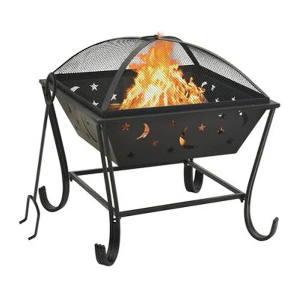 Unbranded Fire Pit With Poker 62 Cm Xxl Steel