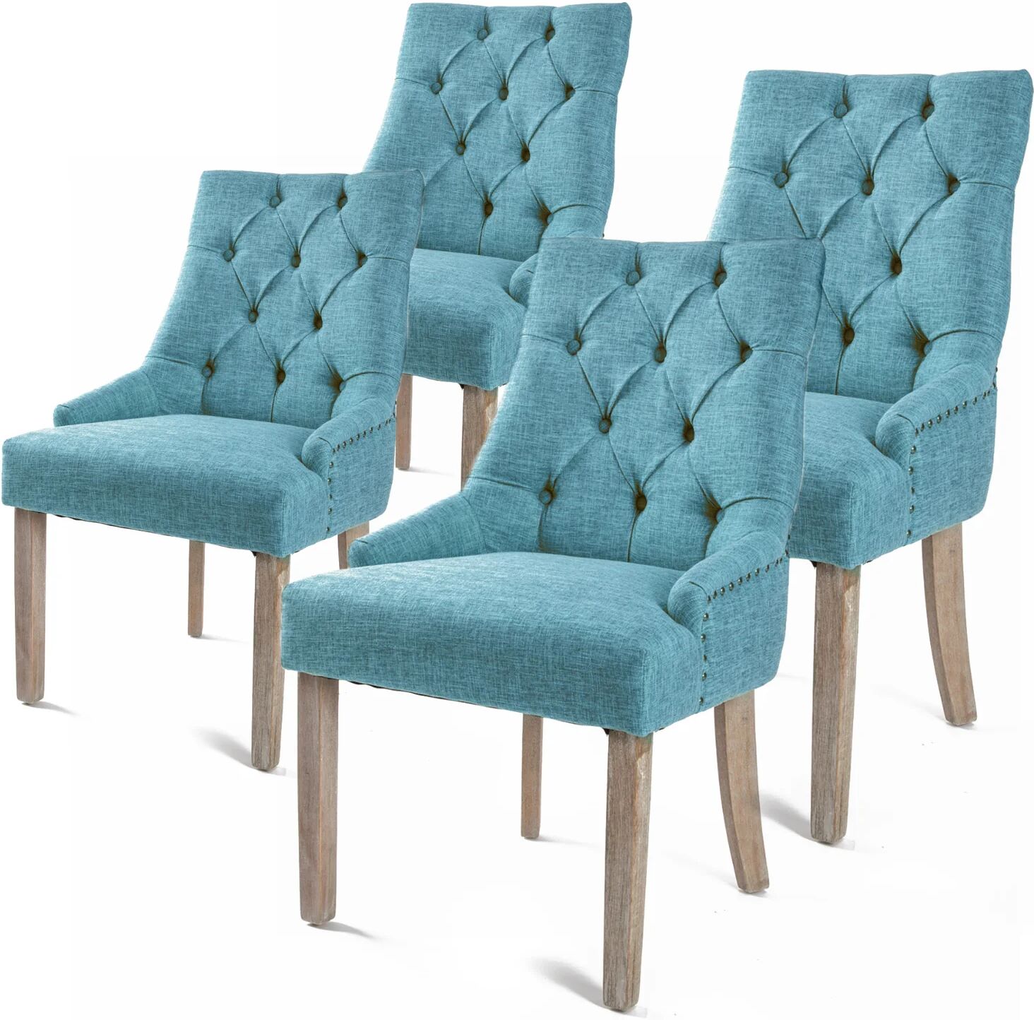 Chairs French Provincial Oak Leg Chair Amour Blue