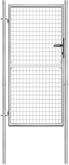 Unbranded Garden Gate Galvanised Steel 105X200 Cm Silver