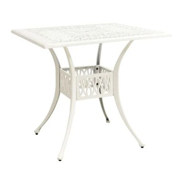 Unbranded Garden Table White 90X90X73 Cm Cast Aluminium