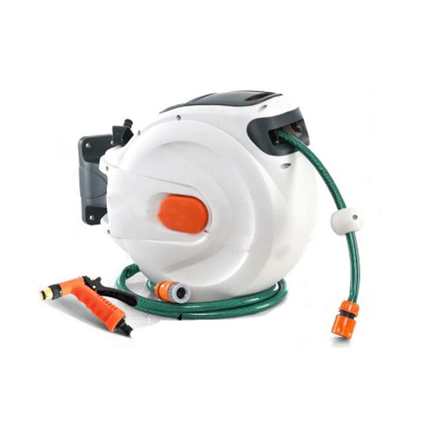 Greenfingers Retractable Hose Reel 20M Garden Water Brass Spray Gun Auto Rewind