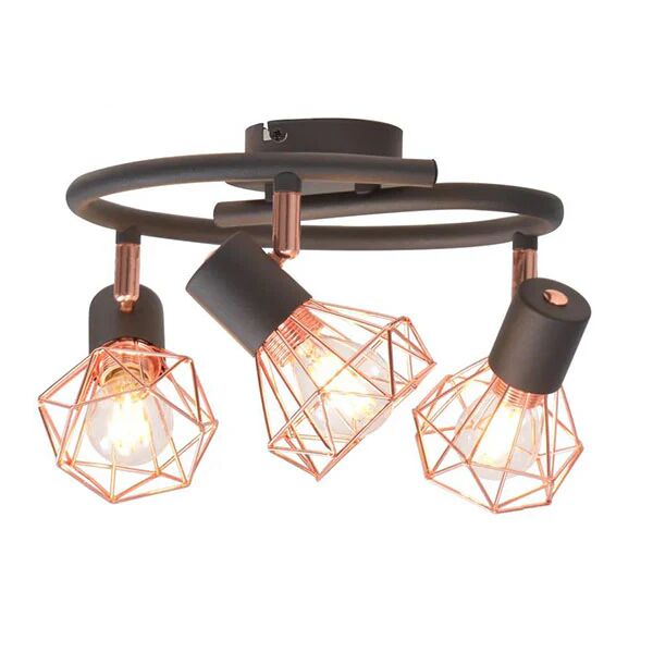 Unbranded Ceiling Lamp With 3 Spotlights E14 Black And Copper