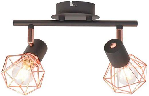 Unbranded Ceiling Lamp With 2 Spotlights E14 Black And Copper