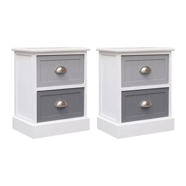 Unbranded Nightstands 2 Pcs Grey 38X28X45 Cm Paulownia Wood