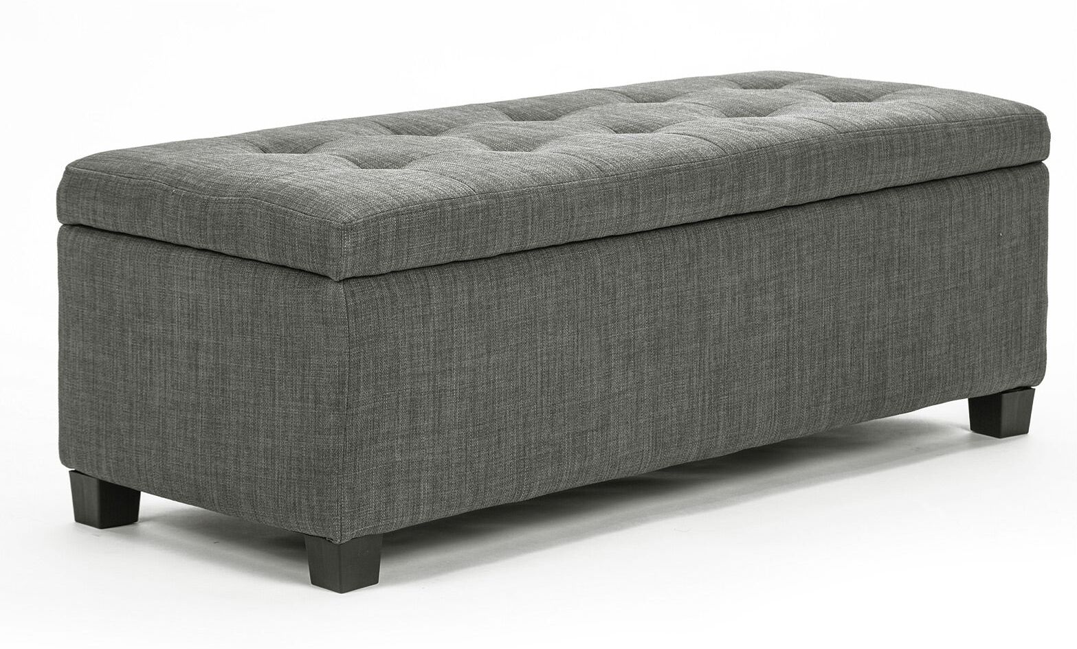 Ottoman Storage Ottoman Fabric Dark Grey