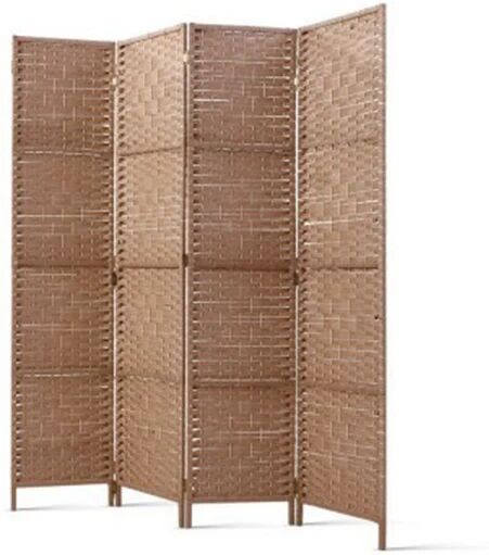 Artiss Panel Room Divider Screen Privacy Rattan Timber Foldable Hand Woven