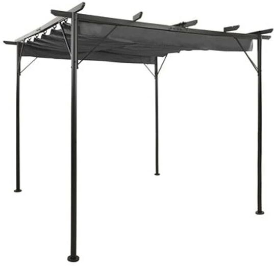 Unbranded Pergola With Retractable Roof Anthracite 3X3 M Steel