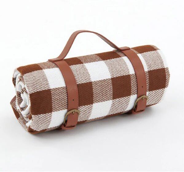 Unbranded Picnic Mat With Thick Leather Strap