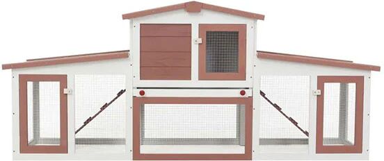 Unbranded Outdoor Large Rabbit Hutch 204X45X85 Cm Wood