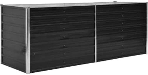 Unbranded Garden Raised Bed Anthracite 240X80X77 Cm Galvanised Steel