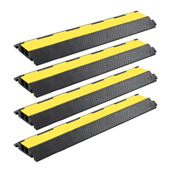 Unbranded Cable Protector Ramps 4 Pcs 2 Channels Rubber