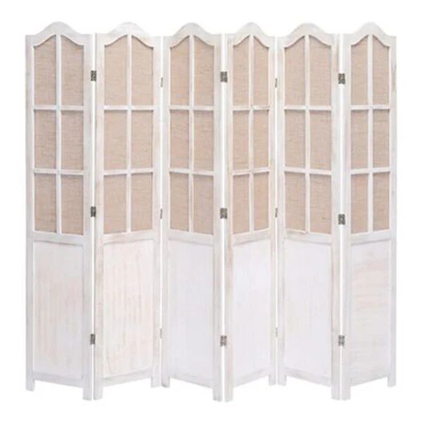 Unbranded 6 Panel Room Divider White 210X165 Cm Fabric