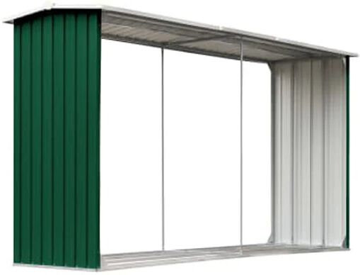 Unbranded Garden Log Storage Shed Galvanised Steel 330X92X153 Cm