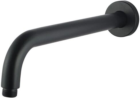 Unbranded Round Black Stainless Steel Wall Mounted Shower Arm 300 Mm