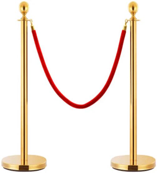 Unbranded 3 Piece Vip Queue Barrier Set Stainless Steel