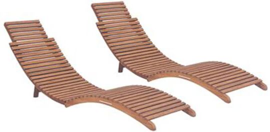 Unbranded Folding Sun Loungers 2 Pcs Solid Teak Wood