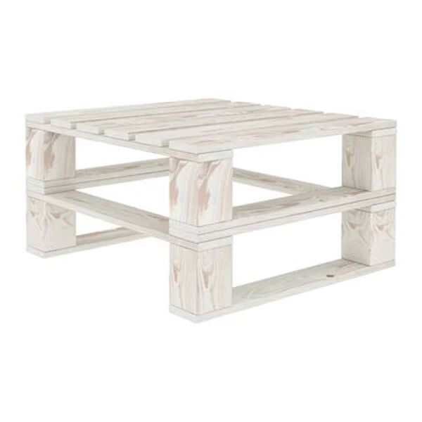 Unbranded Garden Pallet Table White Pinewood