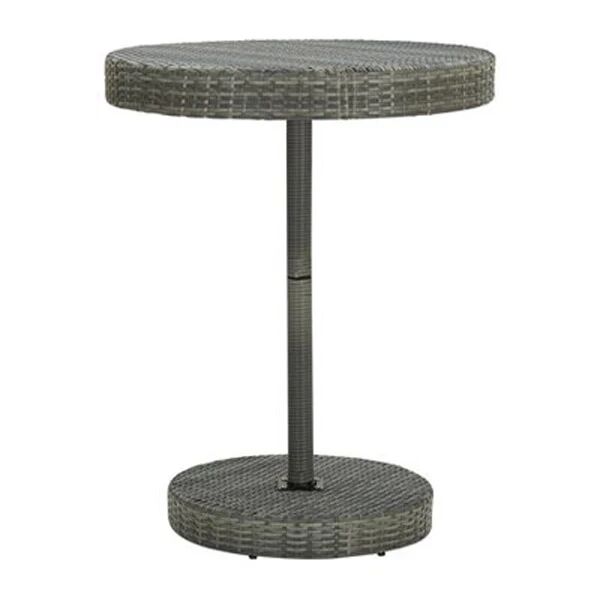 Unbranded Garden Table Grey 106 Cm Poly Rattan Round