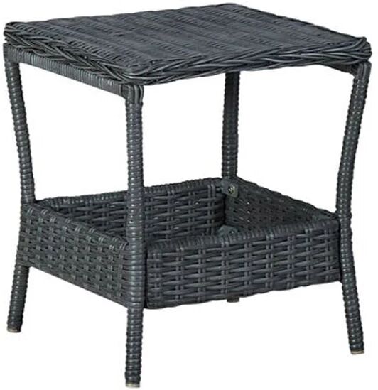 Unbranded Garden Table Dark Grey 45X45 Cm Poly Rattan