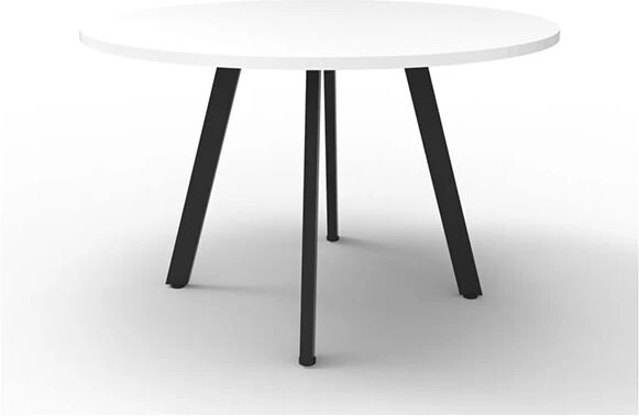 Unbranded Perpetuity Round Meeting Table 900Mm Natural White Black