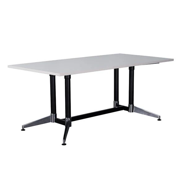 Unbranded Hurricane Meeting Table Dual Post Single Stage Natural White