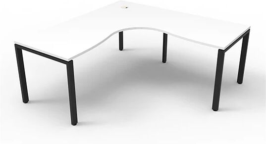 Unbranded Infinite 1Person Cornerstation 1800X1800X750X730Mm Profile Leg Wte Blk