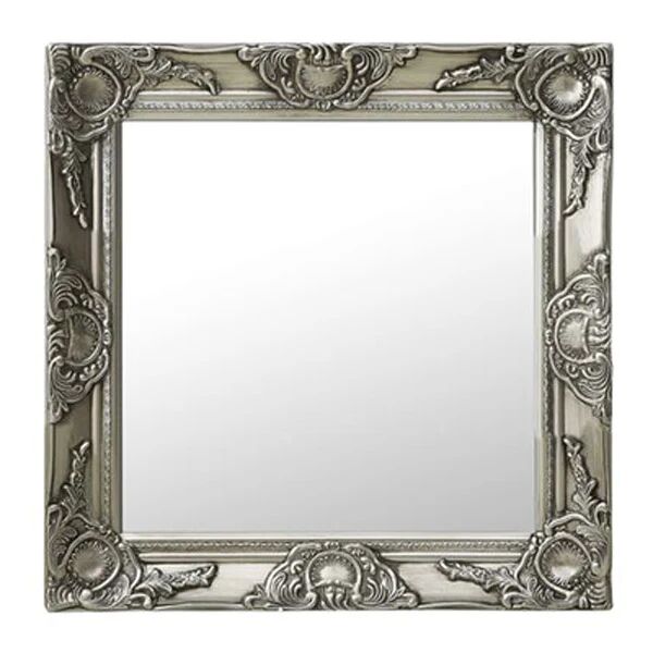Unbranded Wall Mirror Baroque Style 50X50 Cm Silver