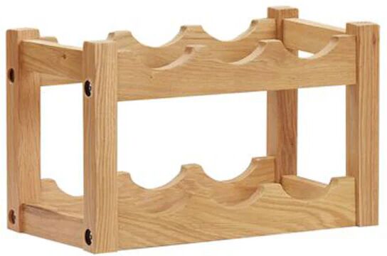 Unbranded Wine Rack For 6 Bottles 37X21X21 Cm Solid Oak Wood