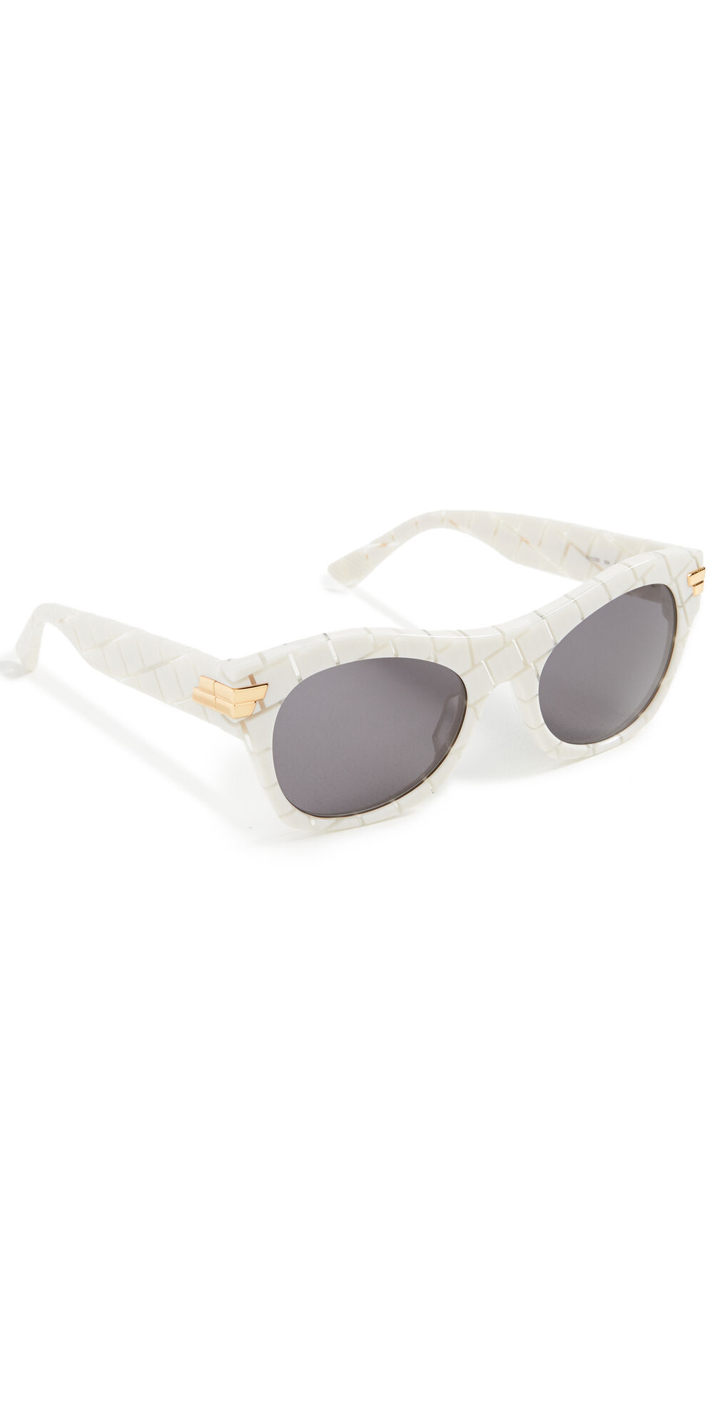 Bottega Veneta Classic Cat Eye Sunglasses Ivory-Ivory-Grey One Size  Ivory-Ivory-Grey  size:One Size