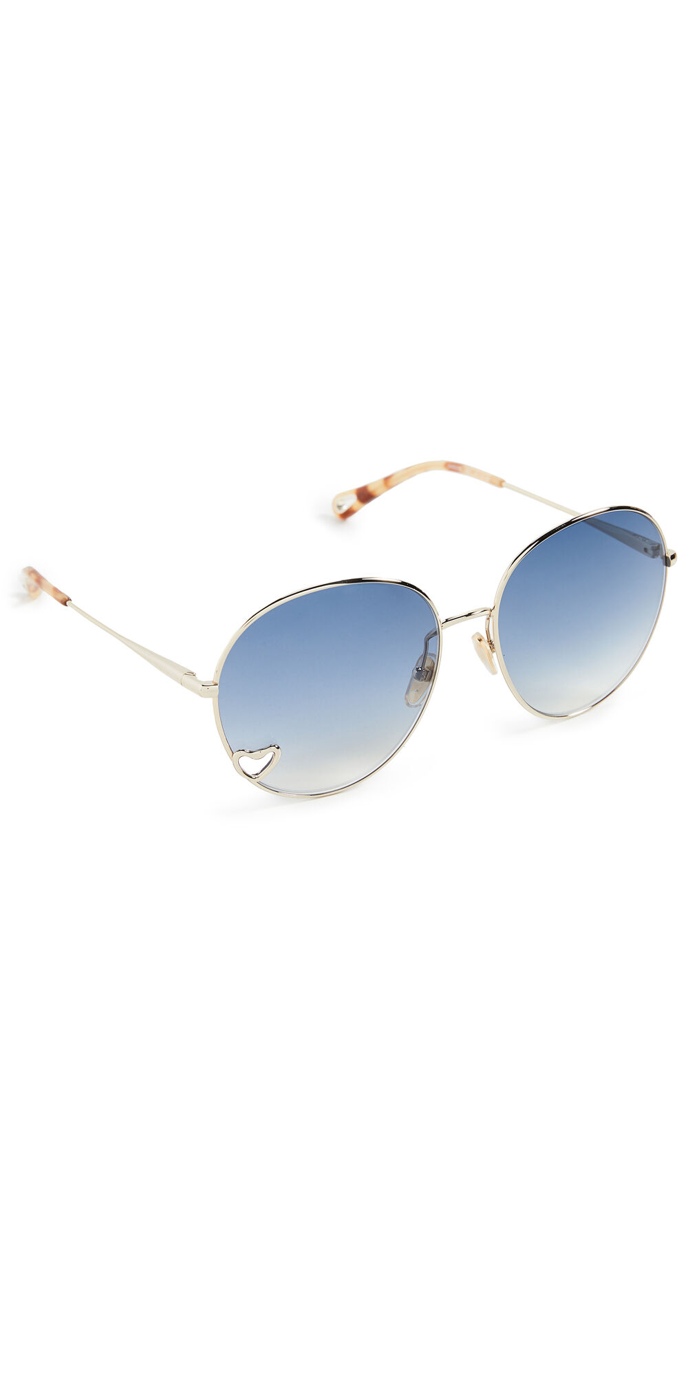 Chloe Aimee Sunglasses Gold-Gold-Blue One Size  Gold-Gold-Blue  size:One Size