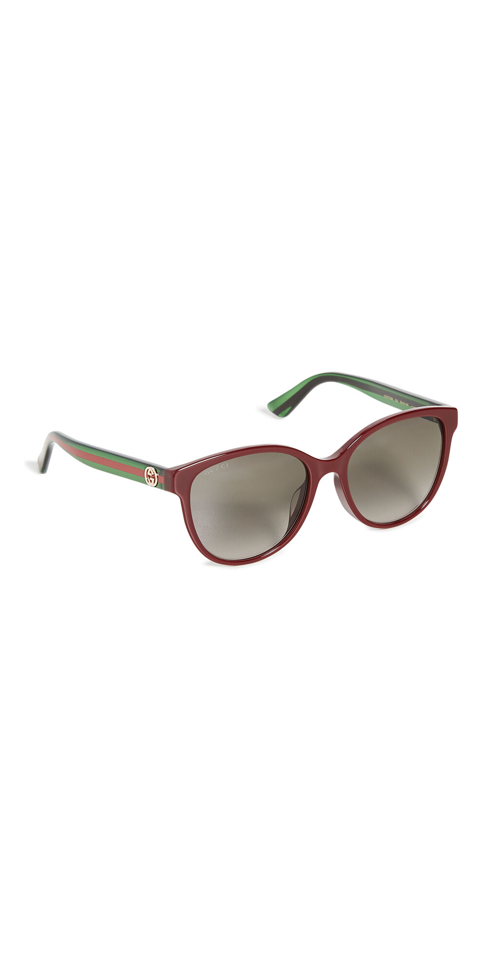 Gucci Pop Web Soft Cat Eye Sunglasses Shiny Solid Burgundy One Size  Shiny Solid Burgundy  size:One Size