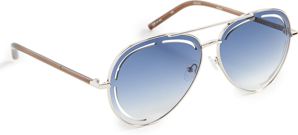 Linda Farrow Luxe x Matthew Williamson Foxglove Sunglasses Light Gold/Chocolate/Blue One Size  Light Gold/Chocolate/Blue  size:One Size