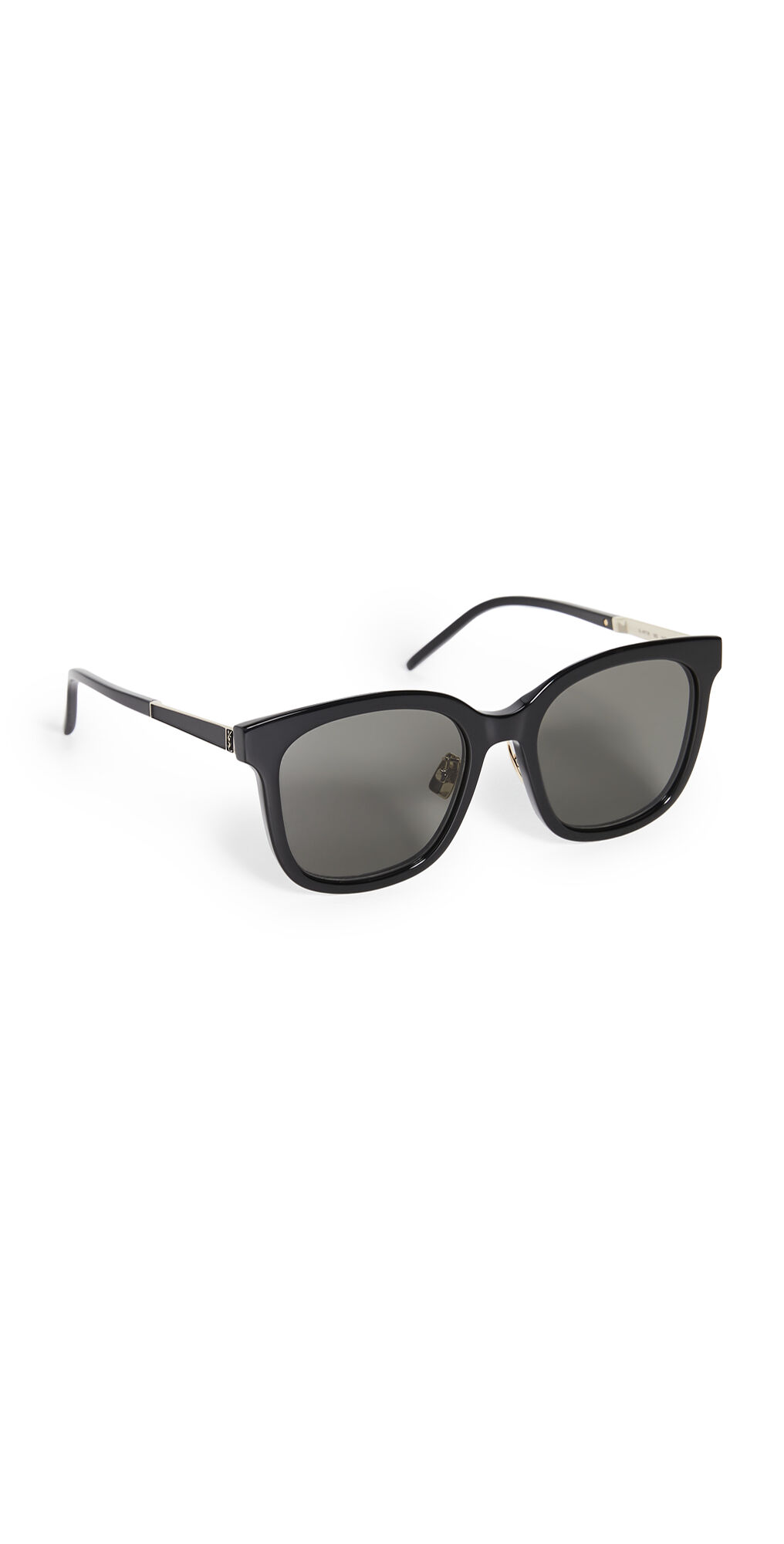 Saint Laurent SL M77/K Feminine Squared Sunglasses Black/Gold/Grey One Size  Black/Gold/Grey  size:One Size