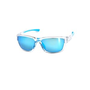 F2 Sonnenbrille, Schmale unisex Sportbrille, polarisierende Gläser, Vollrand transparent-hellblau