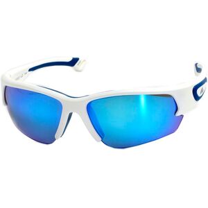 F2 Sonnenbrille, schwimmfähige Sportbrille, unisex, Halbrand weiss-blau Größe