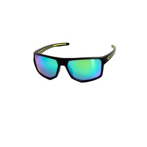 F2 Sonnenbrille, Eckige unisex Sportbrille, polarisierende Gläser, Vollrand schwarz -gelb Größe