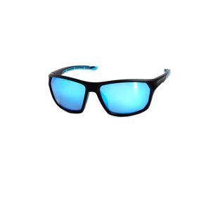 F2 Sonnenbrille, Klassische unisex Sportbrille, polarisierende Gläser, Vollrand schwarz-hellblau Größe