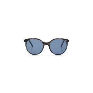 TOM TAILOR Damen Retro Sonnenbrille mit runden Gläsern, blau, Logo Print, Gr. ONESIZE