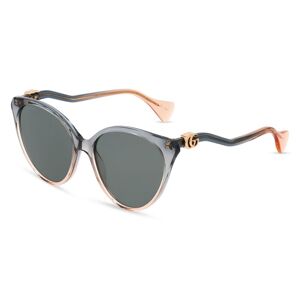 Kering Eyewear Gucci GG1011S Damen-Sonnenbrille Vollrand Butterfly Kunststoff-Gestell, grau