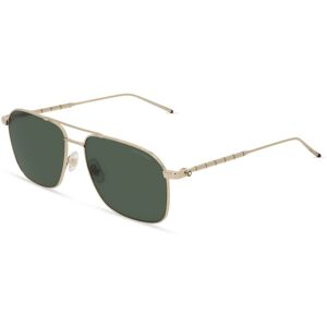 Kering Eyewear Montblanc MB0214S Herren-Sonnenbrille Vollrand Pilot Metall-Gestell, gold