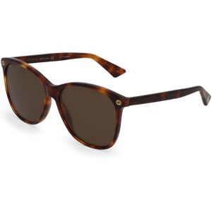 Kering Eyewear Gucci GG0024S Damen-Sonnenbrille Vollrand Butterfly Kunststoff-Gestell, braun