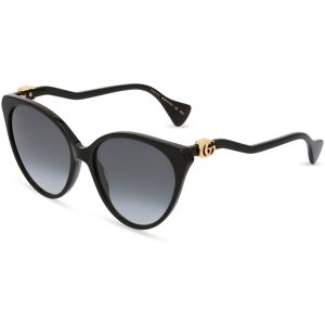 Kering Eyewear Gucci GG1011S Damen-Sonnenbrille Vollrand Butterfly Kunststoff-Gestell, schwarz