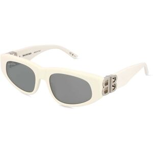 Kering Eyewear Balenciaga BB0095S Damen-Sonnenbrille Vollrand Butterfly Recycled Acetat-Gestell, weiß