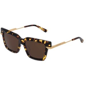 Kering Eyewear BOTTEGA VENETA BV1242S Damen-Sonnenbrille Vollrand Eckig Recycelt-Gestell, braun