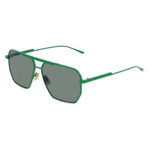 Kering Eyewear BOTTEGA VENETA BV1012S Herren-Sonnenbrille Vollrand Pilot Metall-Gestell, grün