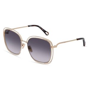 Kering Eyewear Chloé CH0077SK Damen-Sonnenbrille Vollrand Eckig Metall-Gestell, gold