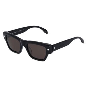 Kering Eyewear Alexander McQueen AM0409S Unisex-Sonnenbrille Vollrand Eckig Kunststoff-Gestell, schwarz