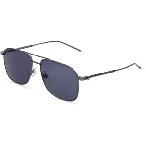 Kering Eyewear Montblanc MB0214S Herren-Sonnenbrille Vollrand Pilot Metall-Gestell, grau